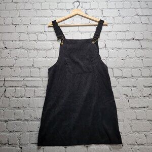 Unbranded Black Corduroy Overall Mini Dress Size M